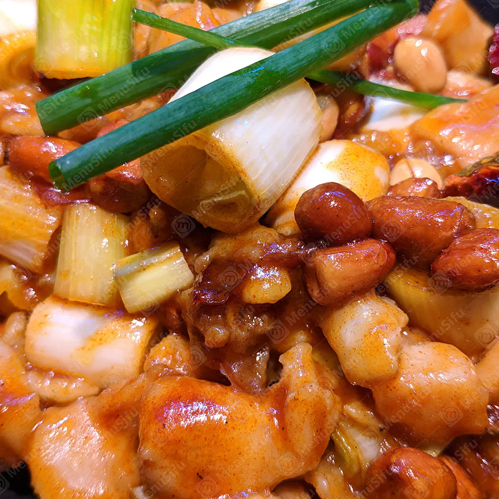 Spicy chicken with peanuts and scallions at JS Chen's DimSum & BBQ, a Chinese Restaurant in Plano