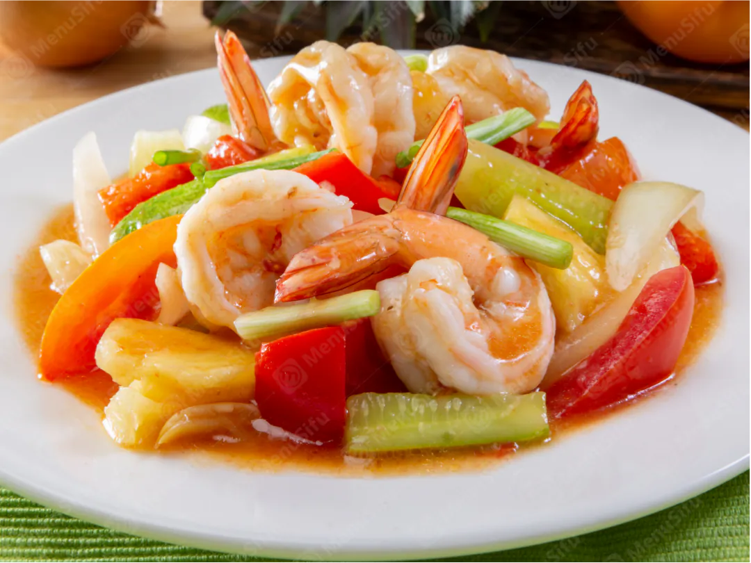 JS-Chen's-DimSum&BBQ-Chinese-Restaurant-Sweet-and-Sour-Shrimp-Plano Juicy shrimp with pineapple and mixed peppers at JS Chen's DimSum & BBQ, a Chinese Restaurant in Plano